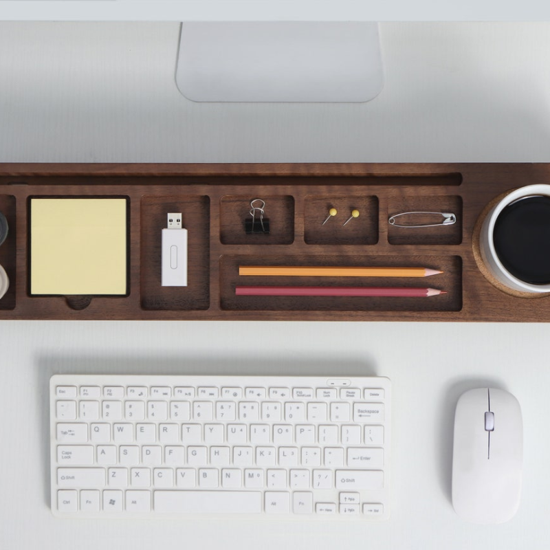 SmartHub Walnut Desk Organizer