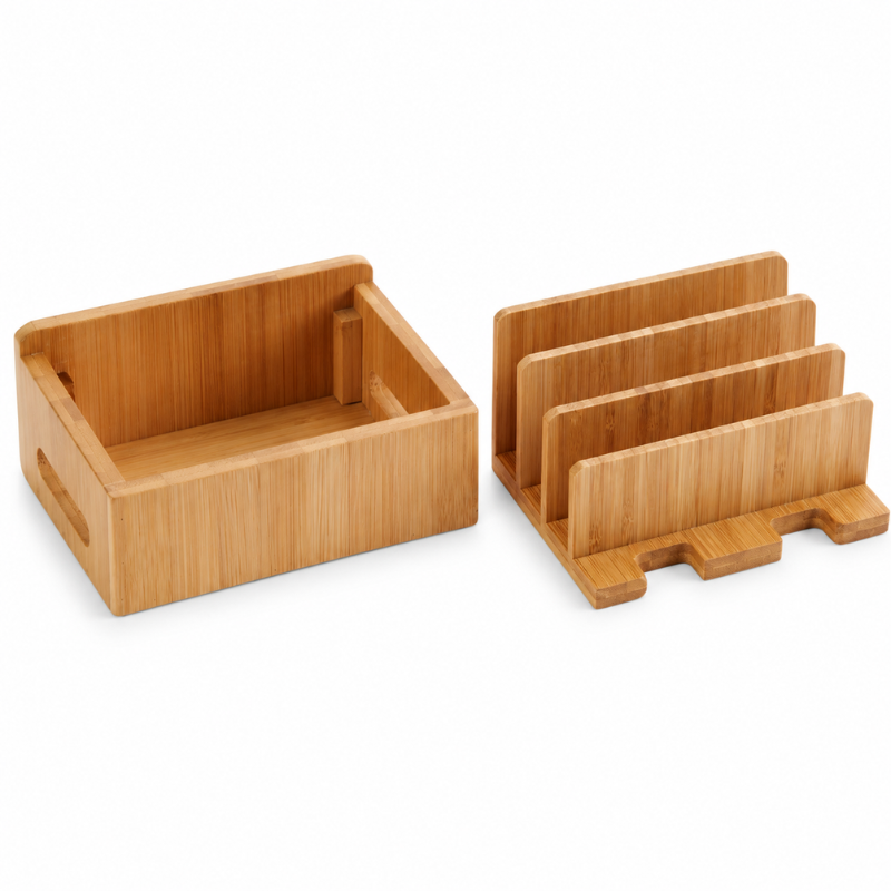 Bamboo Charging Station & Cord Organizer