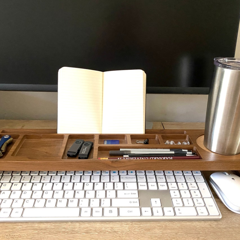 SmartHub Walnut Desk Organizer